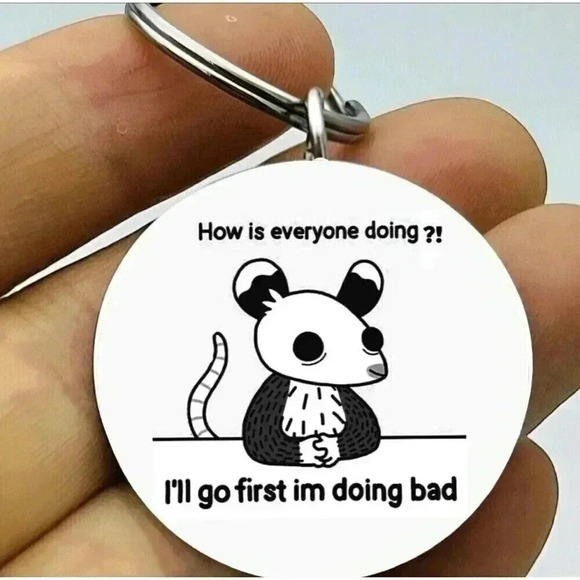 Possum Is Having A Bad Day Hot Cute Keychain - Picture 1 of 1